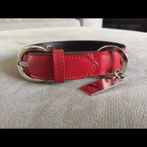 FERRAEGAMO| Ferragamo Red Leather Dog Collar!
